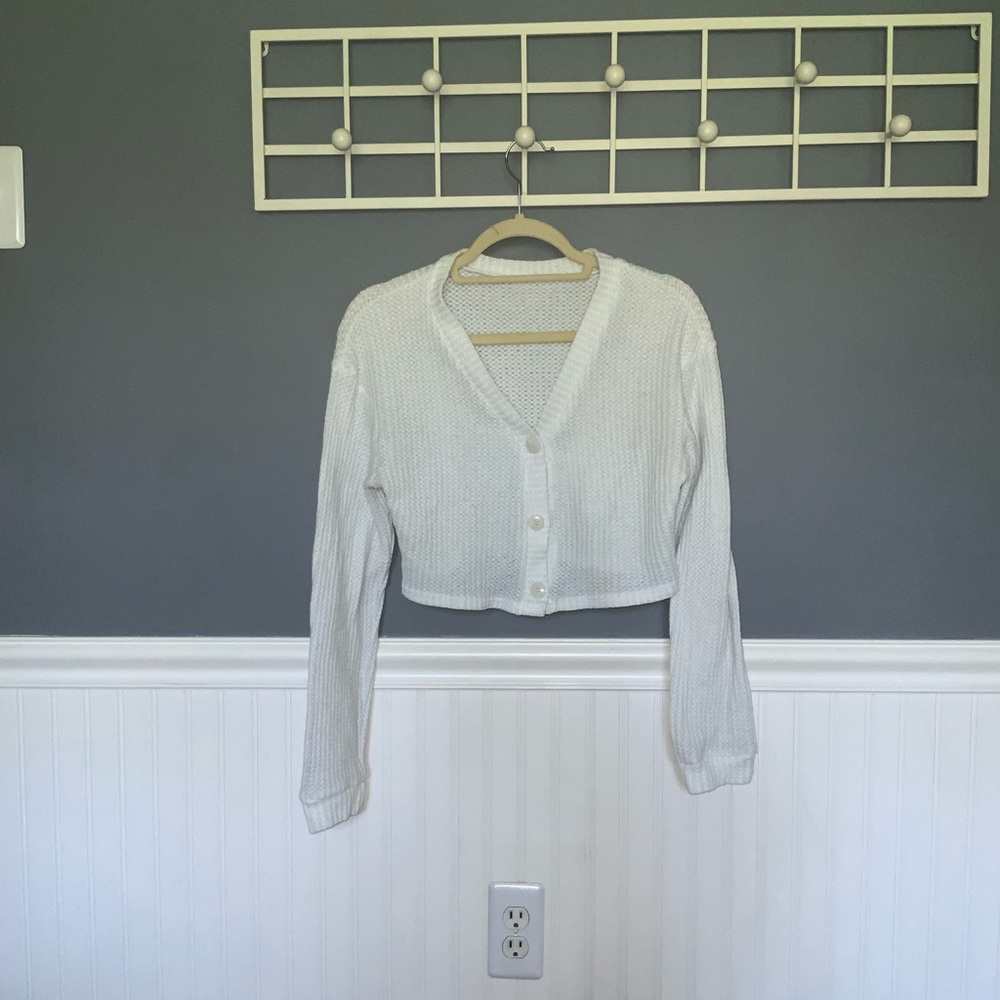 Waffle Cropped Cardigan